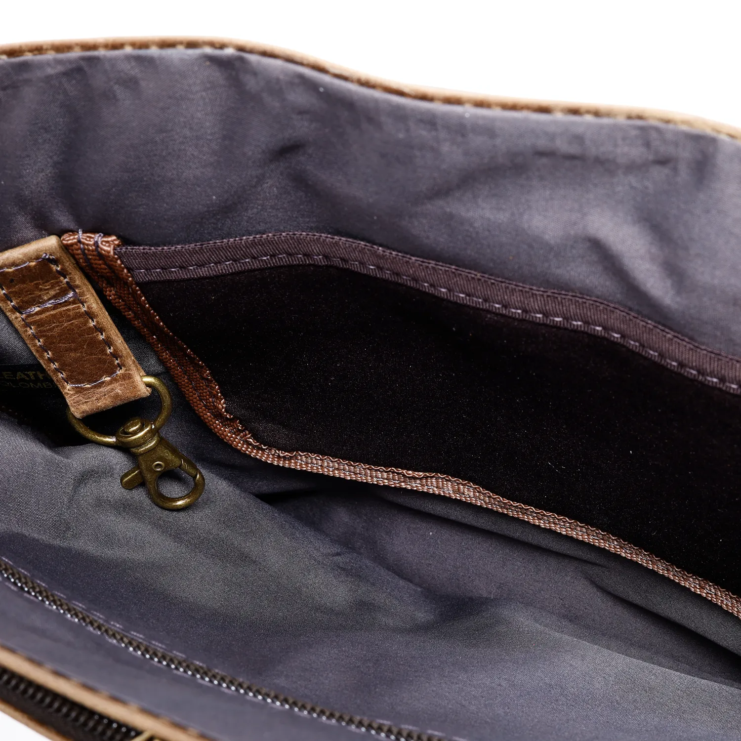 Distressed Leather Slim Crossbody Tablet Messenger