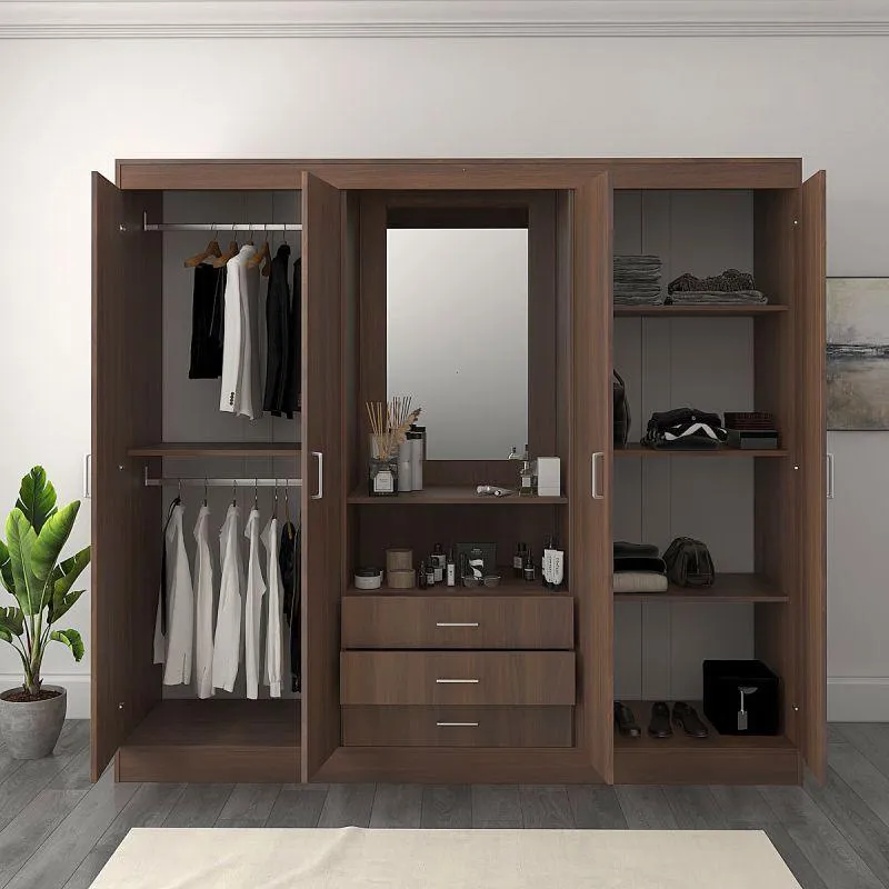 Elegant Wardrobe with White and Brown Dresser By Alhome