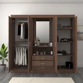 Elegant Wardrobe with White and Brown Dresser By Alhome