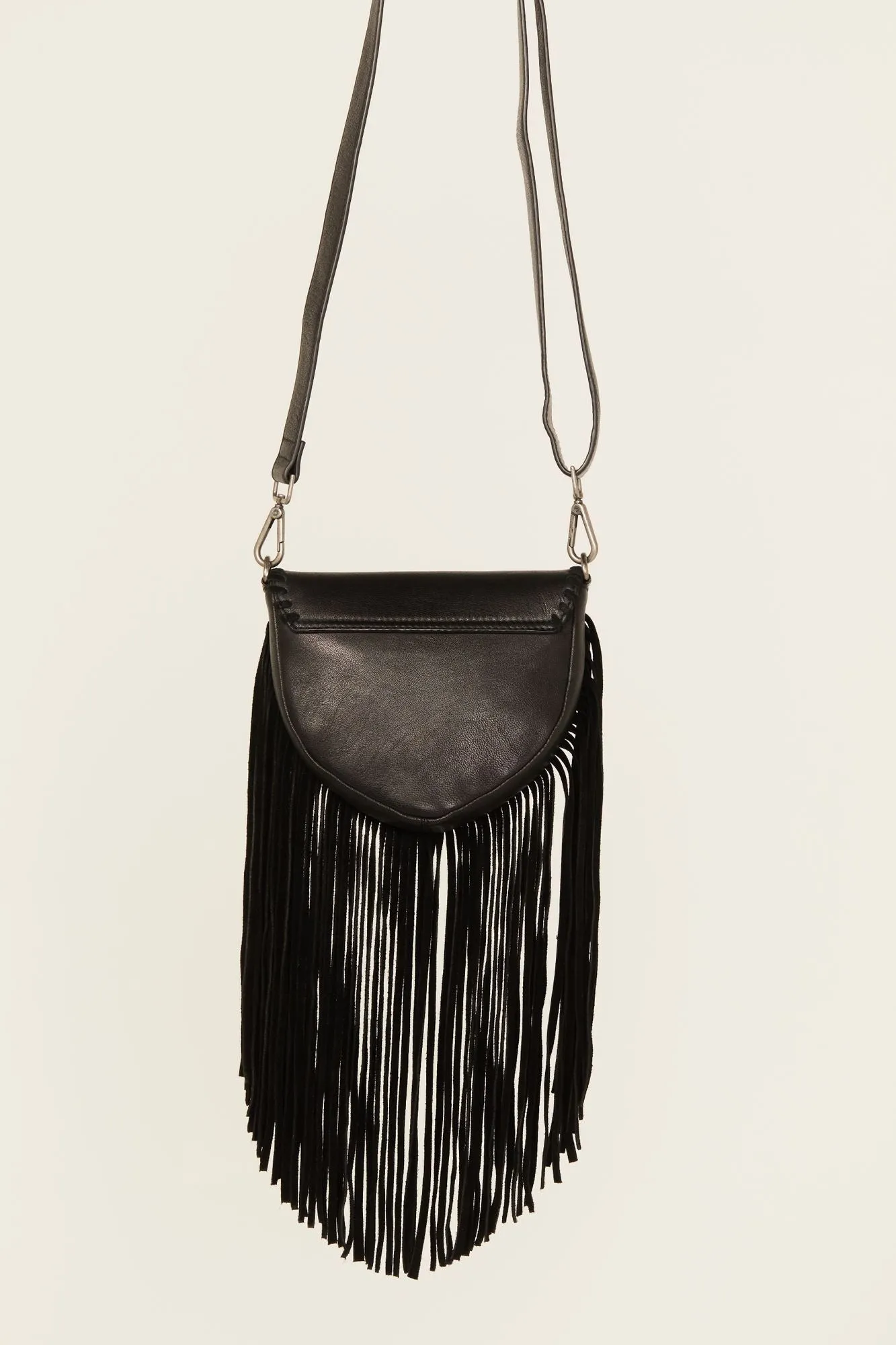 Esperanza Longhorn Leather Fringe Crossbody Bag