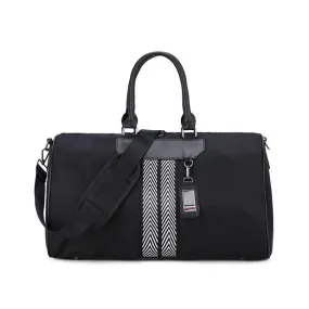 Executive Plain Black Large Capacity Travel Bag With Classic Black And White Designs