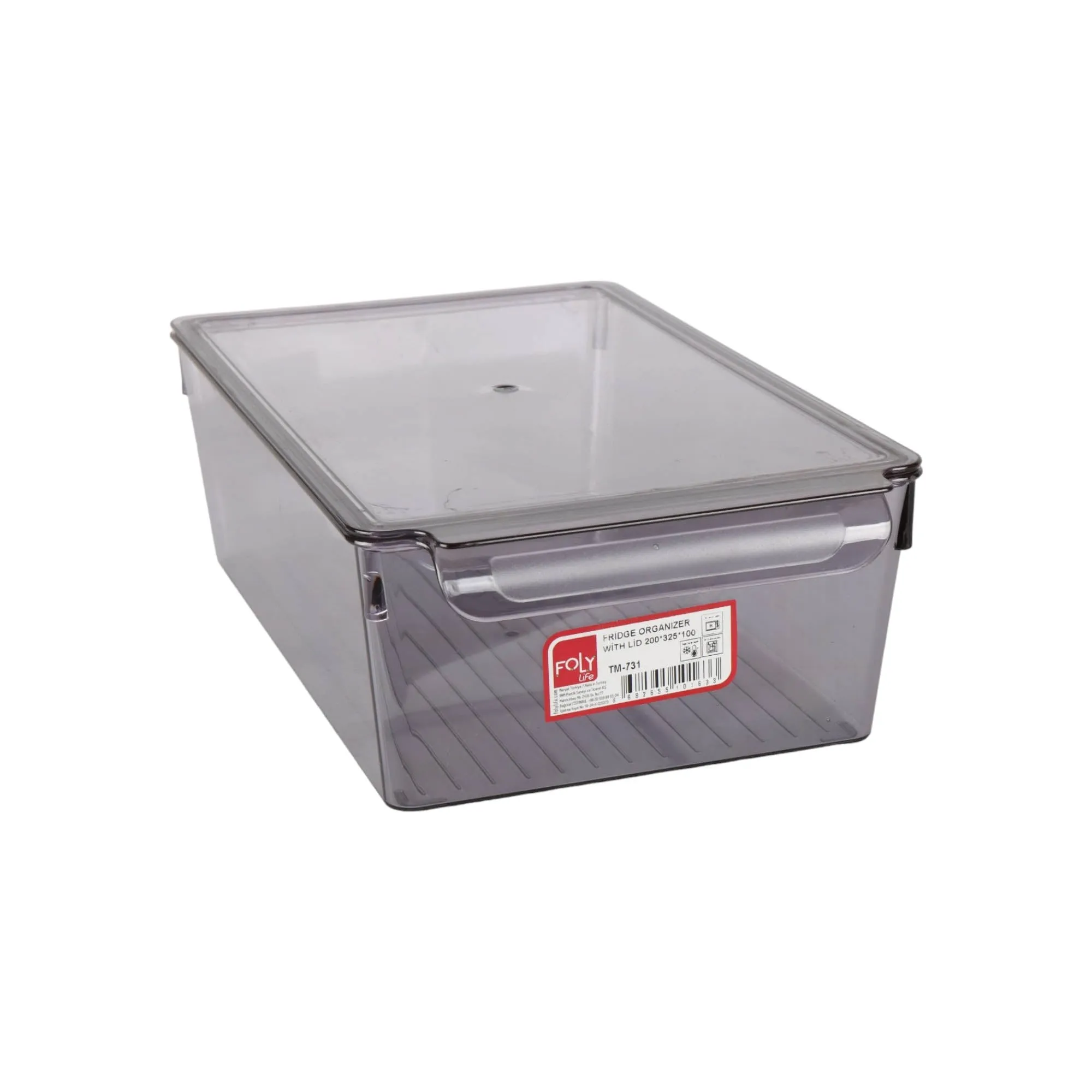 Foly Life Plastic Fridge Organizer with Lid 200x325x100 TM-731 Titiz