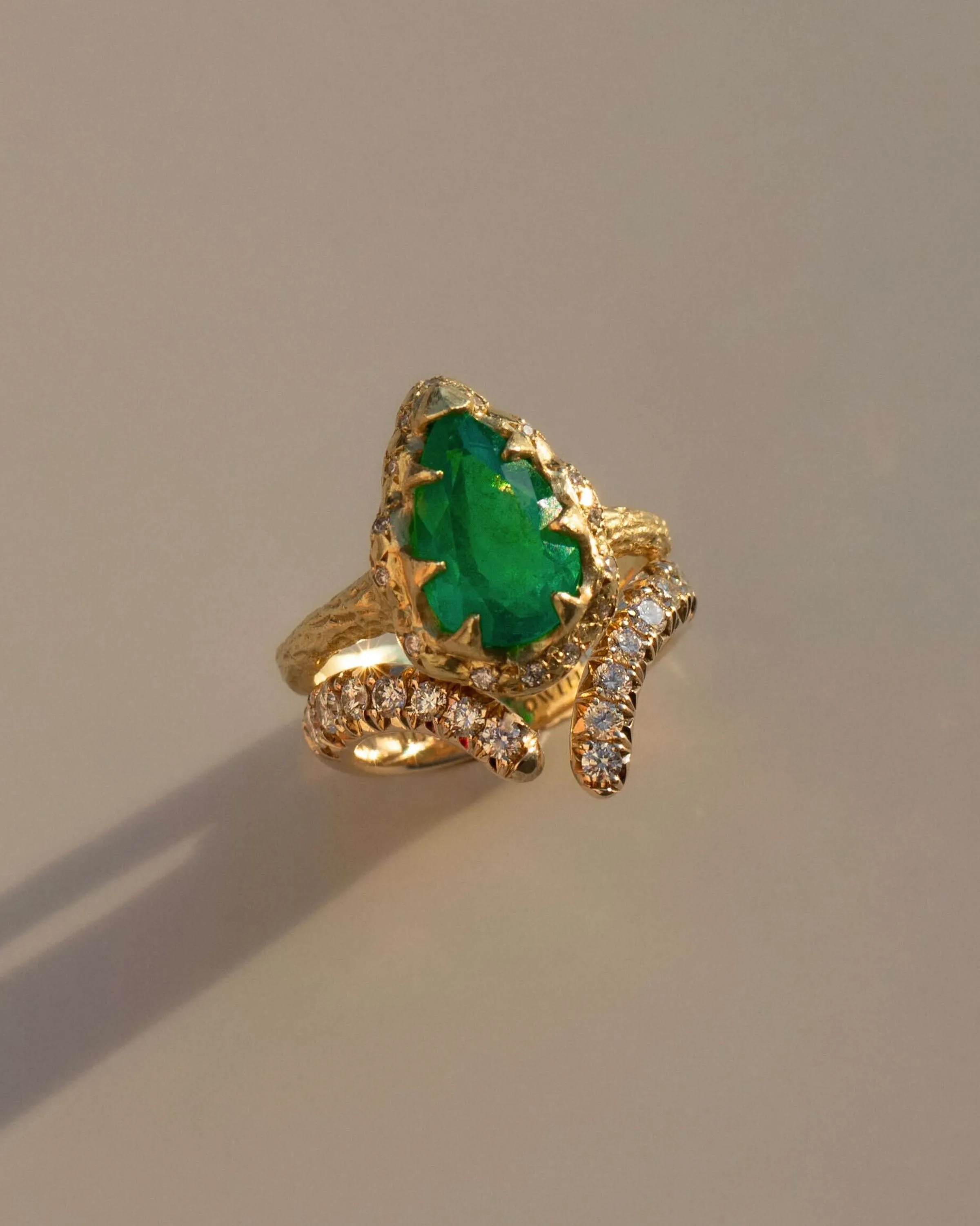 French Pavé Diamond Tusk Ring | Ready to Ship
