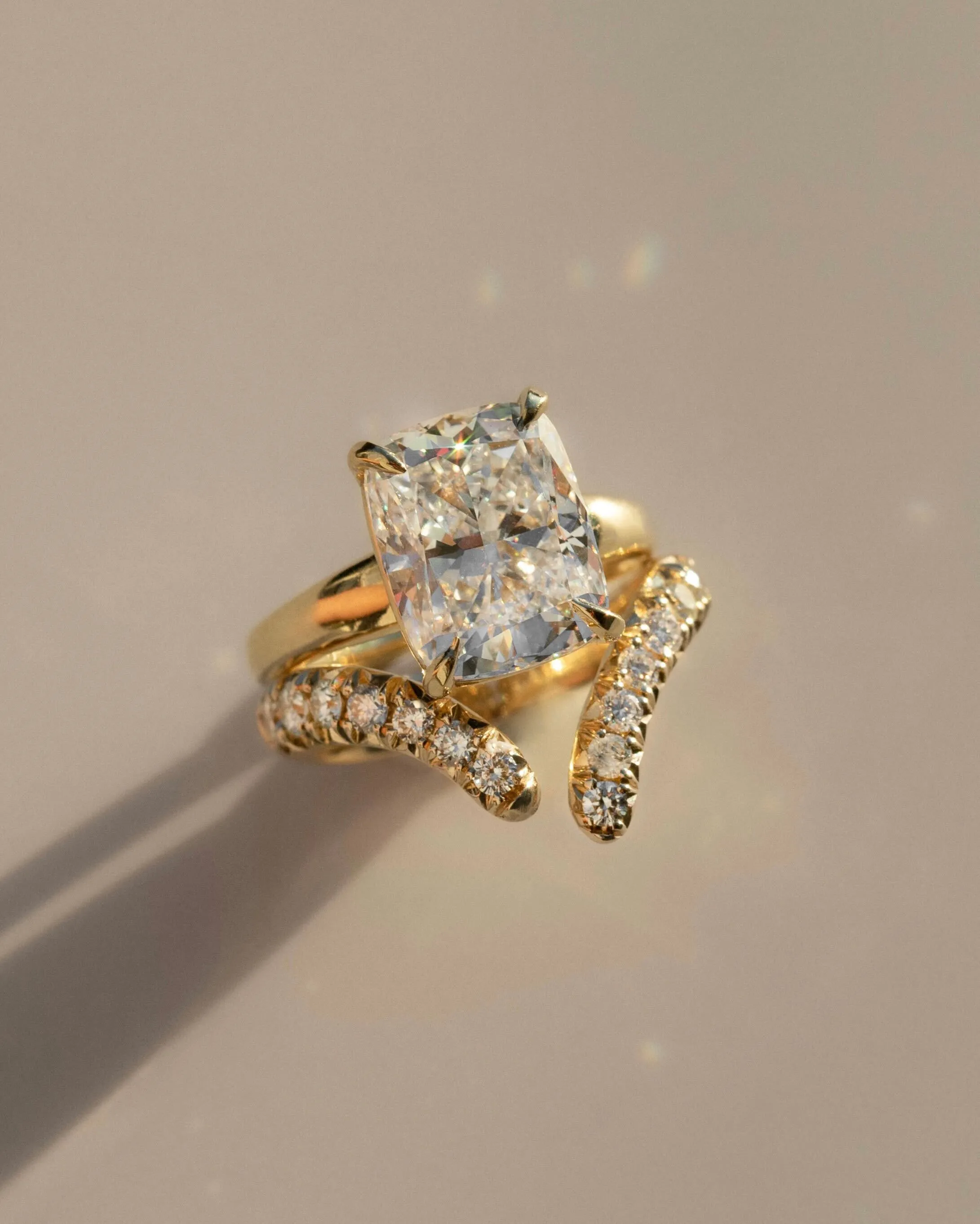 French Pavé Diamond Tusk Ring | Ready to Ship