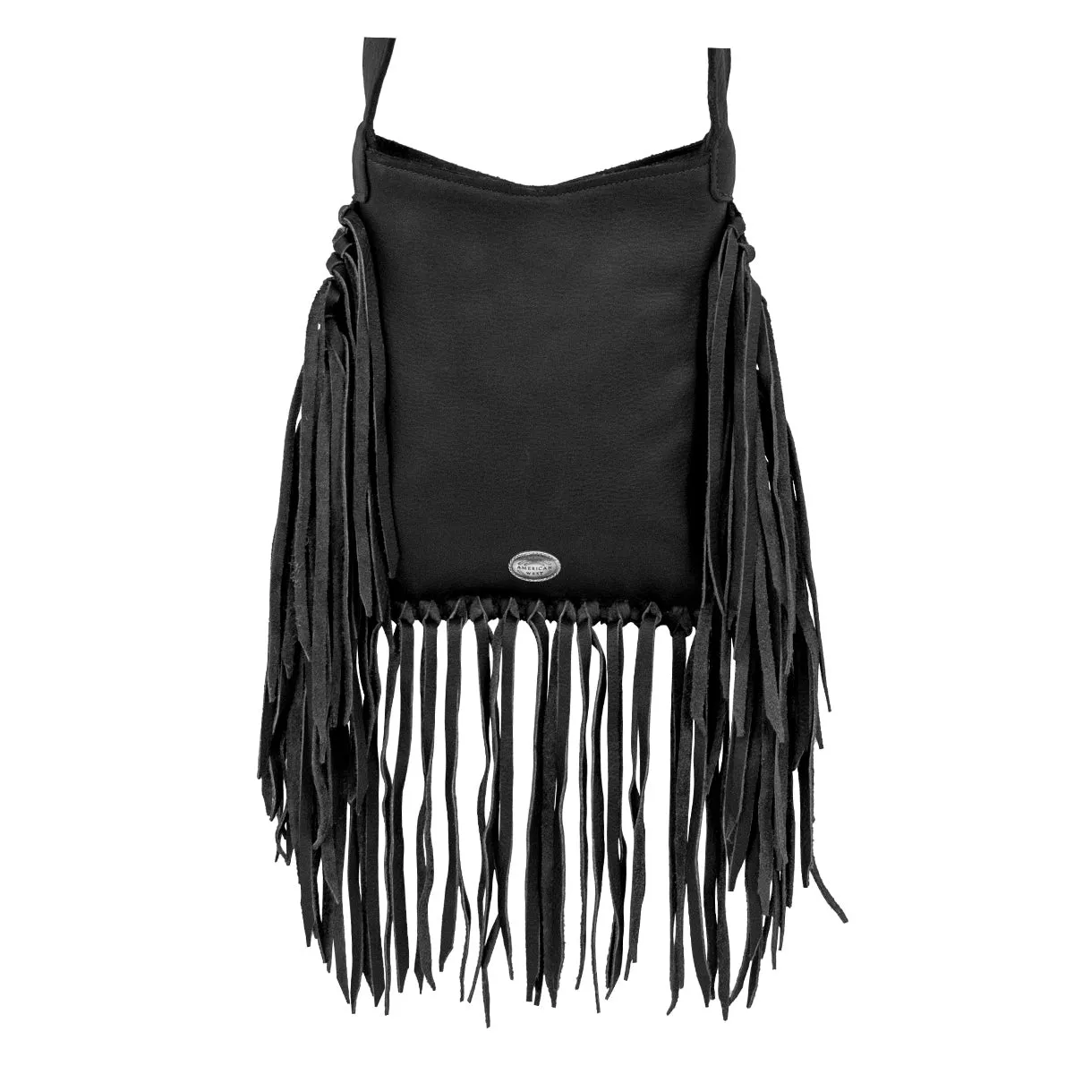 Fringed Cowgirl Flap Bag Crossbody - Black