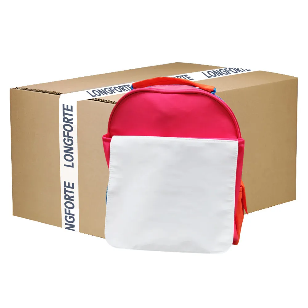 FULL CARTON - 20 x Neon Backpacks with Flap - Orange and Pink Hi Vis