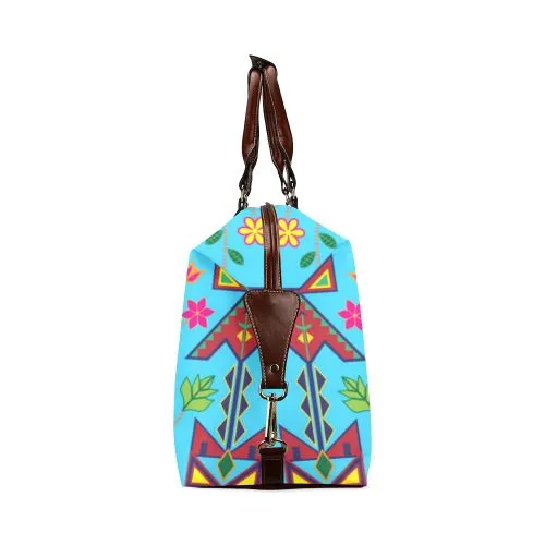 Geometric Floral Spring-Sky Blue Classic Travel Bag