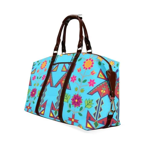 Geometric Floral Spring-Sky Blue Classic Travel Bag