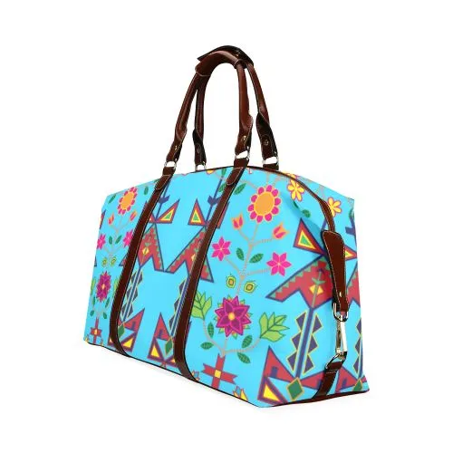 Geometric Floral Spring-Sky Blue Classic Travel Bag