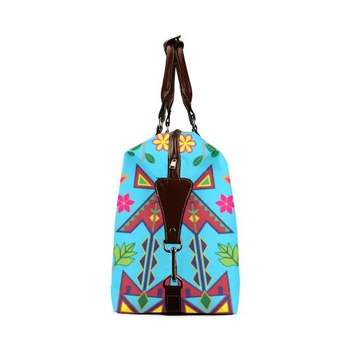 Geometric Floral Spring-Sky Blue Classic Travel Bag