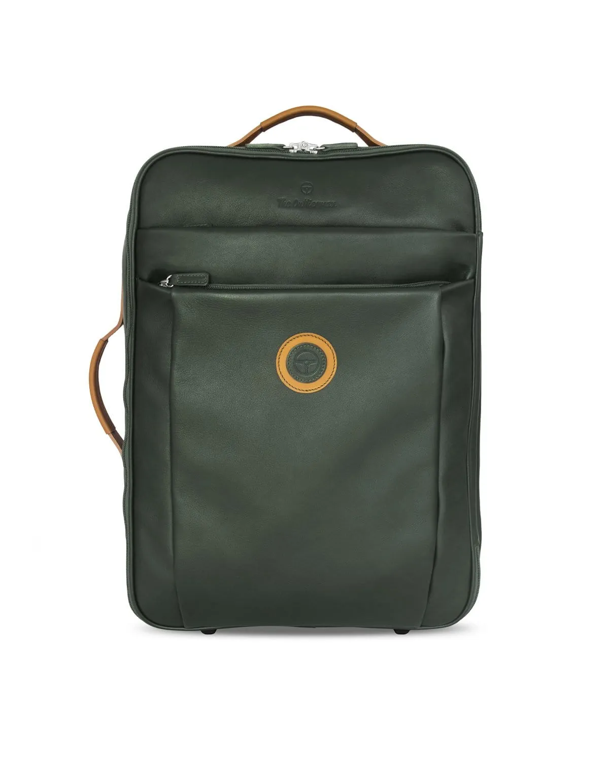 GLOBETROTTER - Full-grain Leather Trolley Bag - British Green/Tan