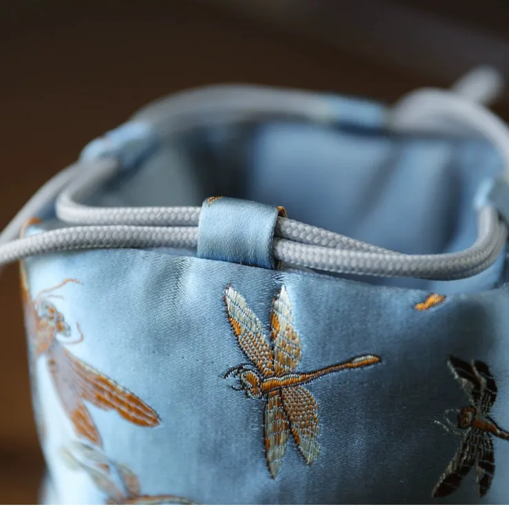 Gohobi Colourful Brocade Teaware Storage Travel Bag