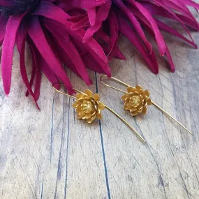 Golden Lotus Earrings - VE163
