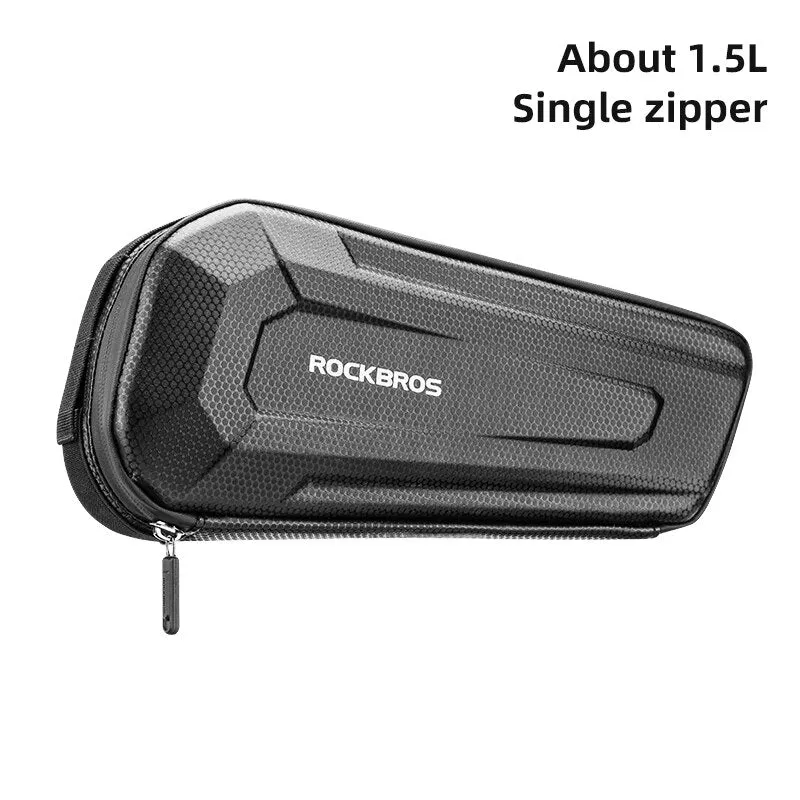 Hard Shell Bicycle Bag Carbon Pattern Waterproof Top Tube Bag Cycling Saddle Bag 1.5L High Capacity