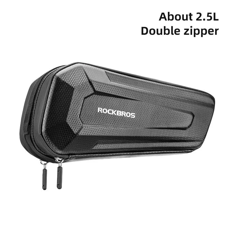 Hard Shell Bicycle Bag Carbon Pattern Waterproof Top Tube Bag Cycling Saddle Bag 1.5L High Capacity