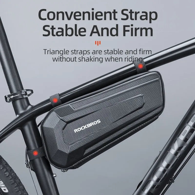 Hard Shell Bicycle Bag Carbon Pattern Waterproof Top Tube Bag Cycling Saddle Bag 1.5L High Capacity