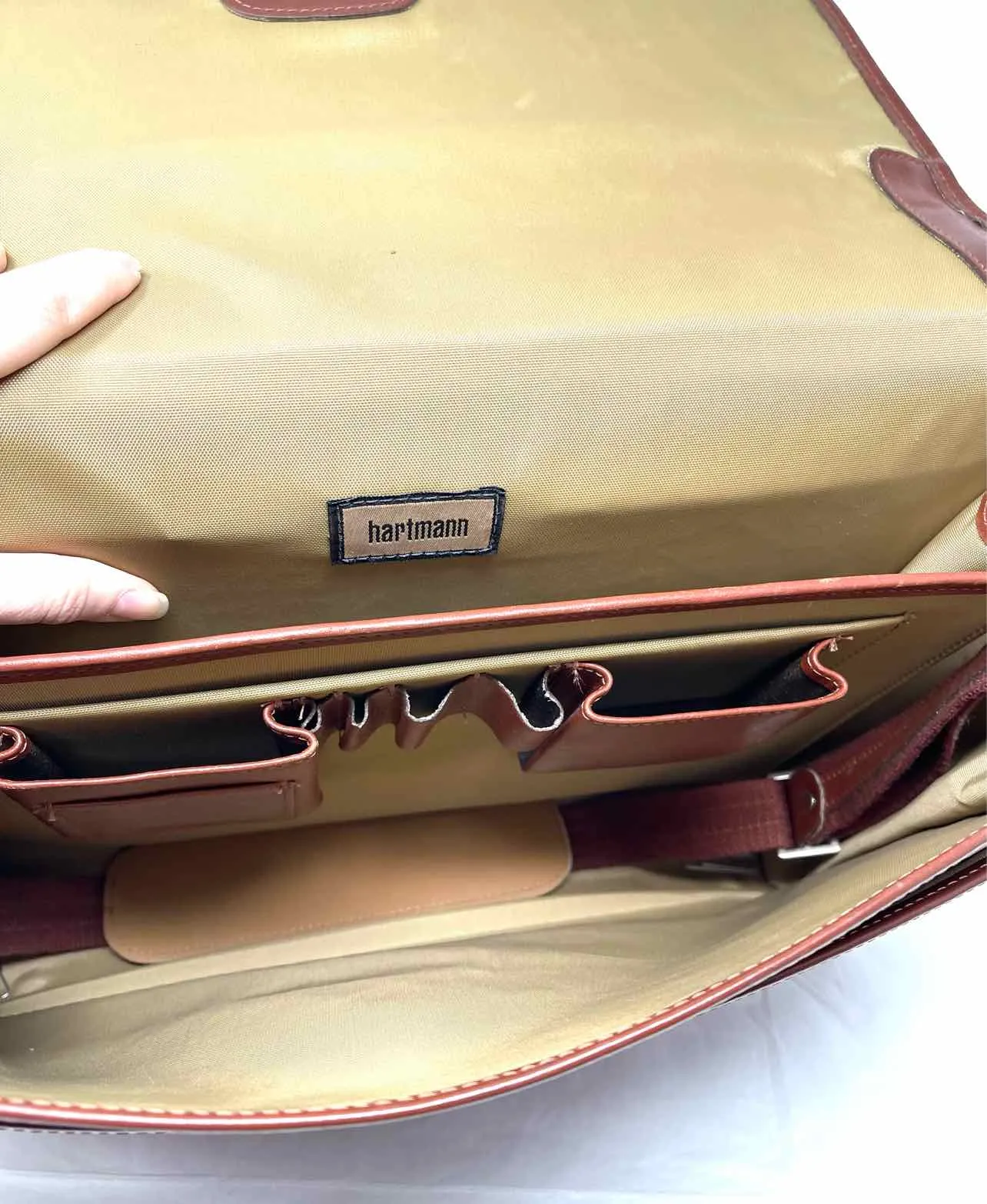 Hartmann Brown Leather Vintage Luggage Briefcase