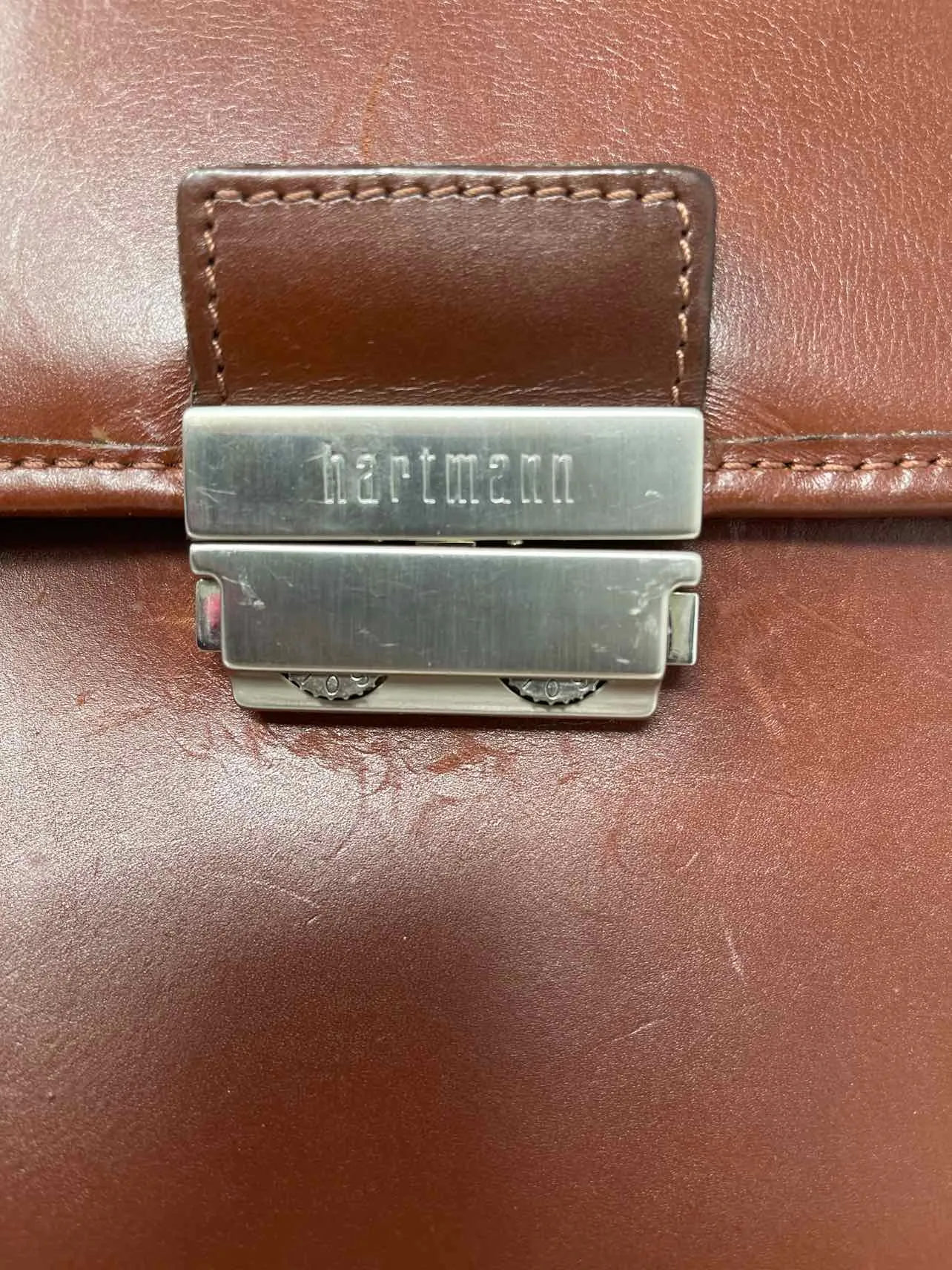 Hartmann Brown Leather Vintage Luggage Briefcase