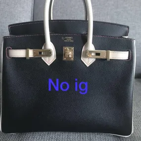 Hermès Birkin HSS 25 Noir (Black) Pink Stitches Epsom Brushed Gold Hardware BGHW