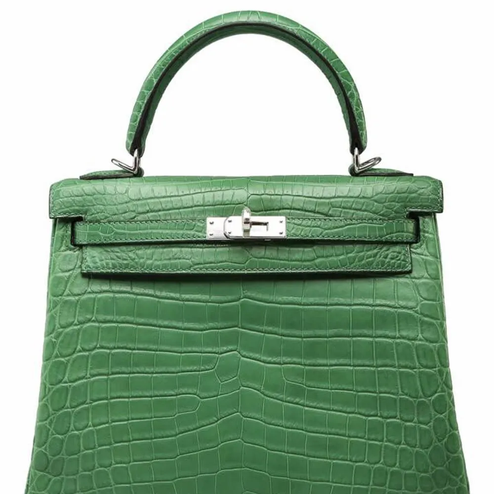 Hermès Kelly 25 Cactus Alligator Mississippi Matte Palladium Hardware PHW