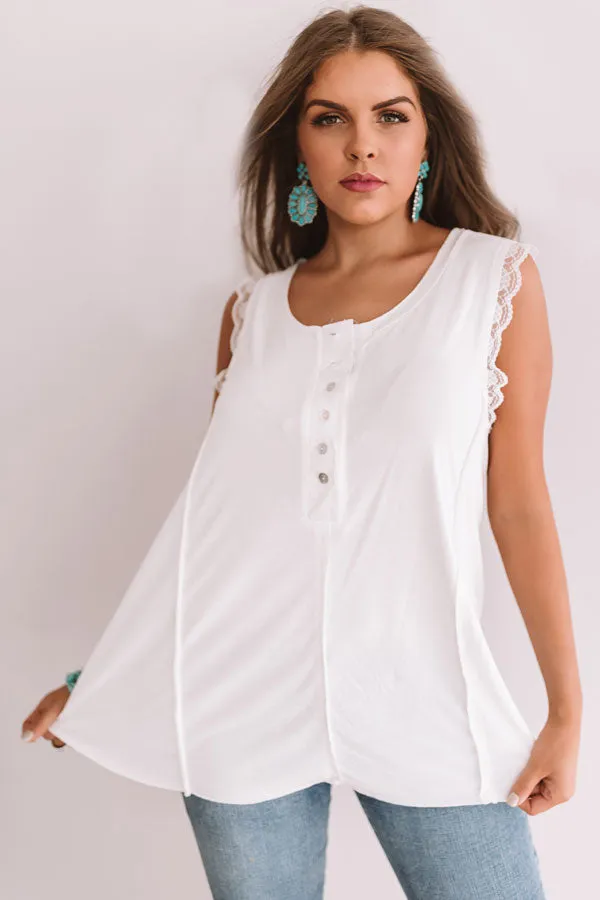 Hey, Sweetheart Shift Tank In White