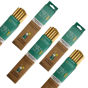 Holy City Straw Tall Reusable Reed Straw Bundle - 5 Pack