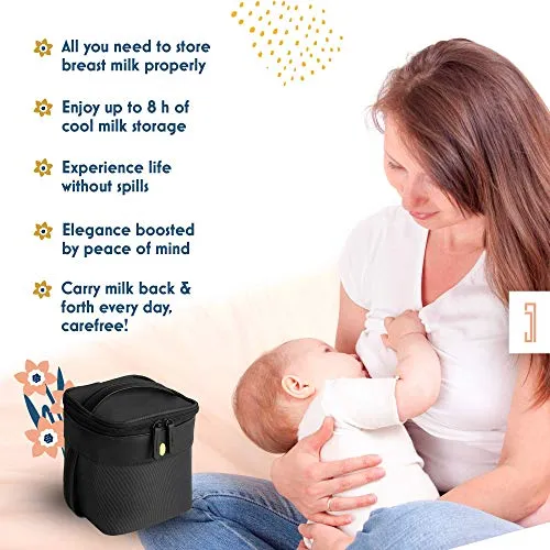 Idaho Jones Insulated Breast Milk Cooler Bag Travel Bottles Ice Case Roxwell