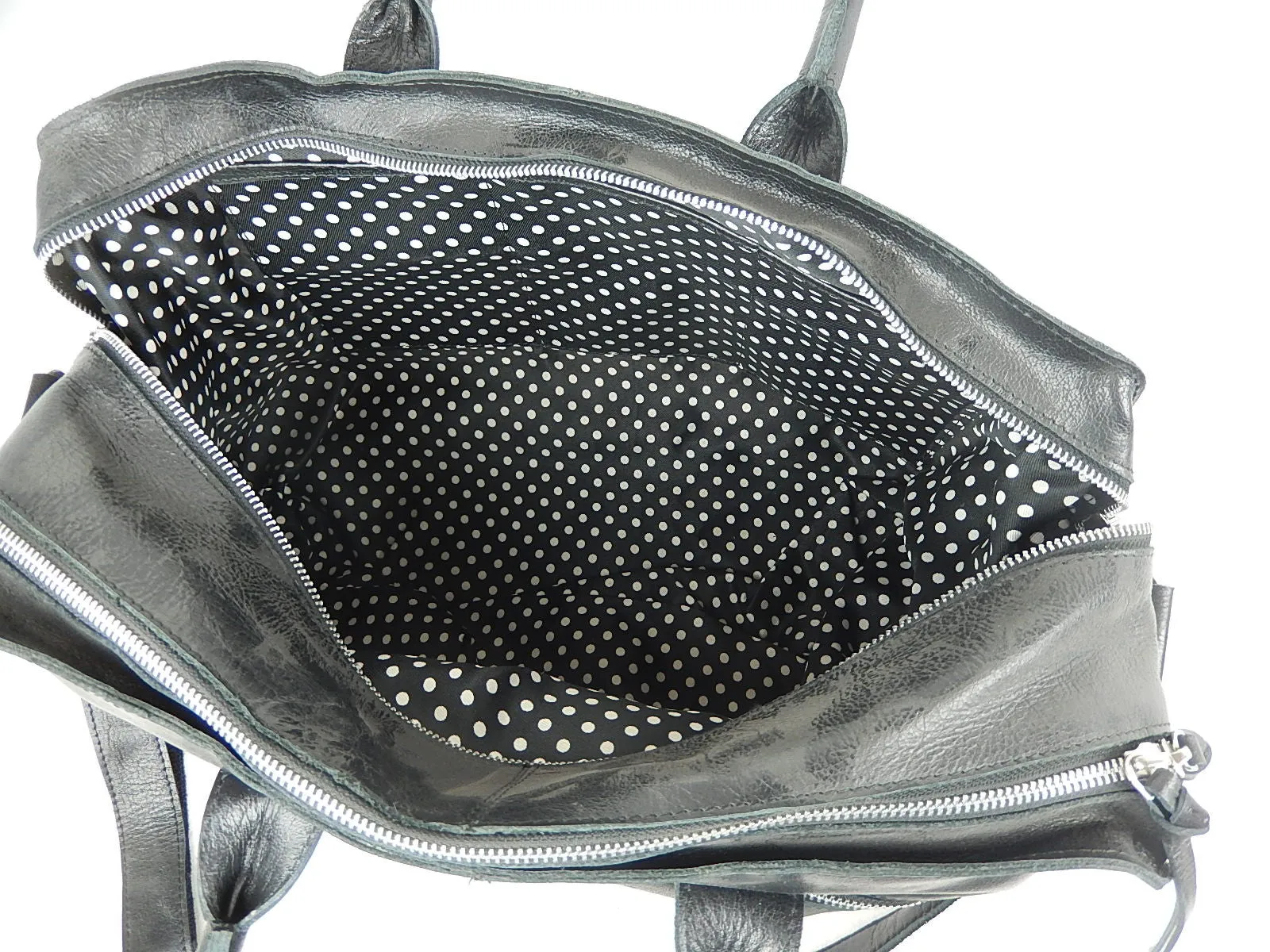 Iristyler Black Cowhide Travel Bag