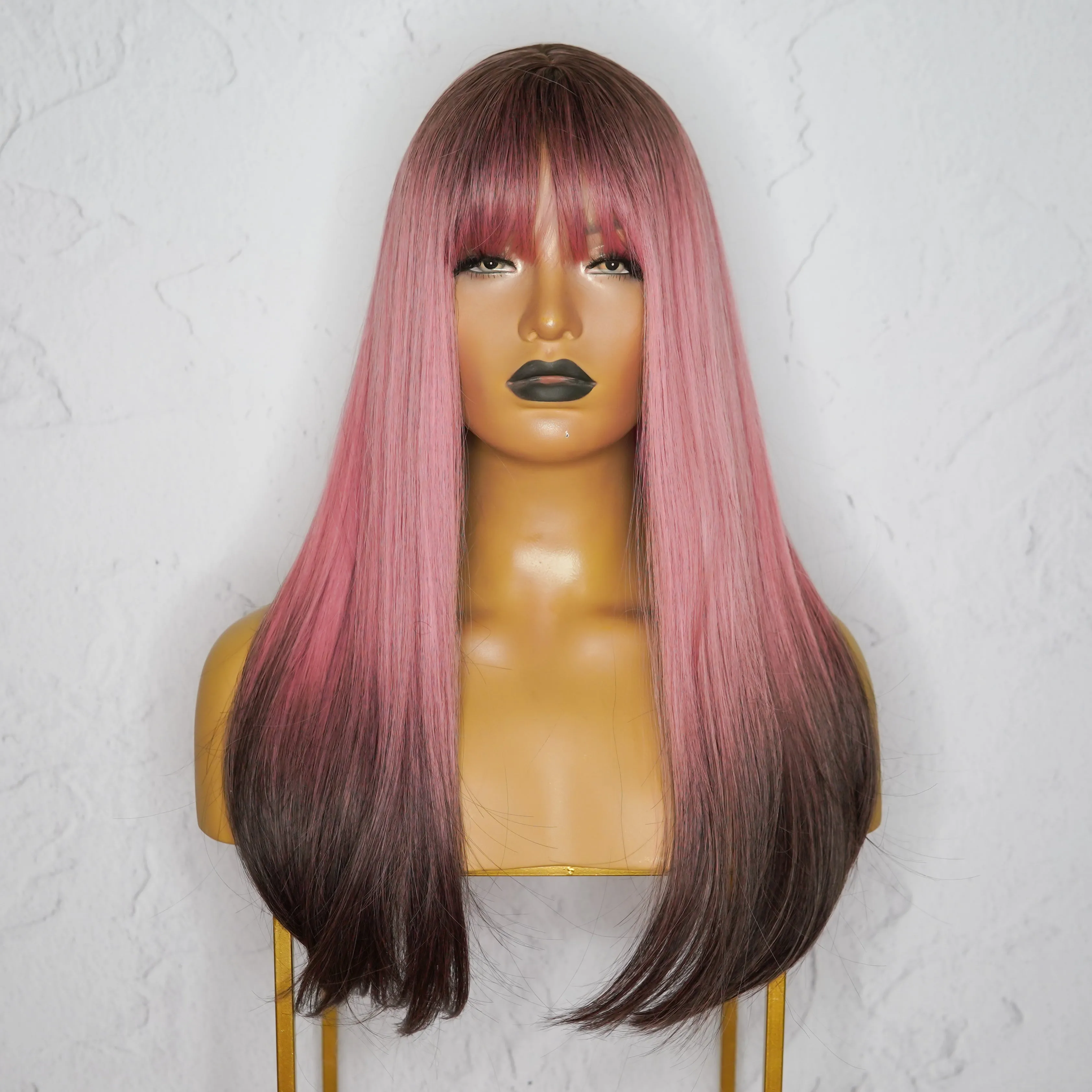 KAIA Ombre Pink Fringe Wig