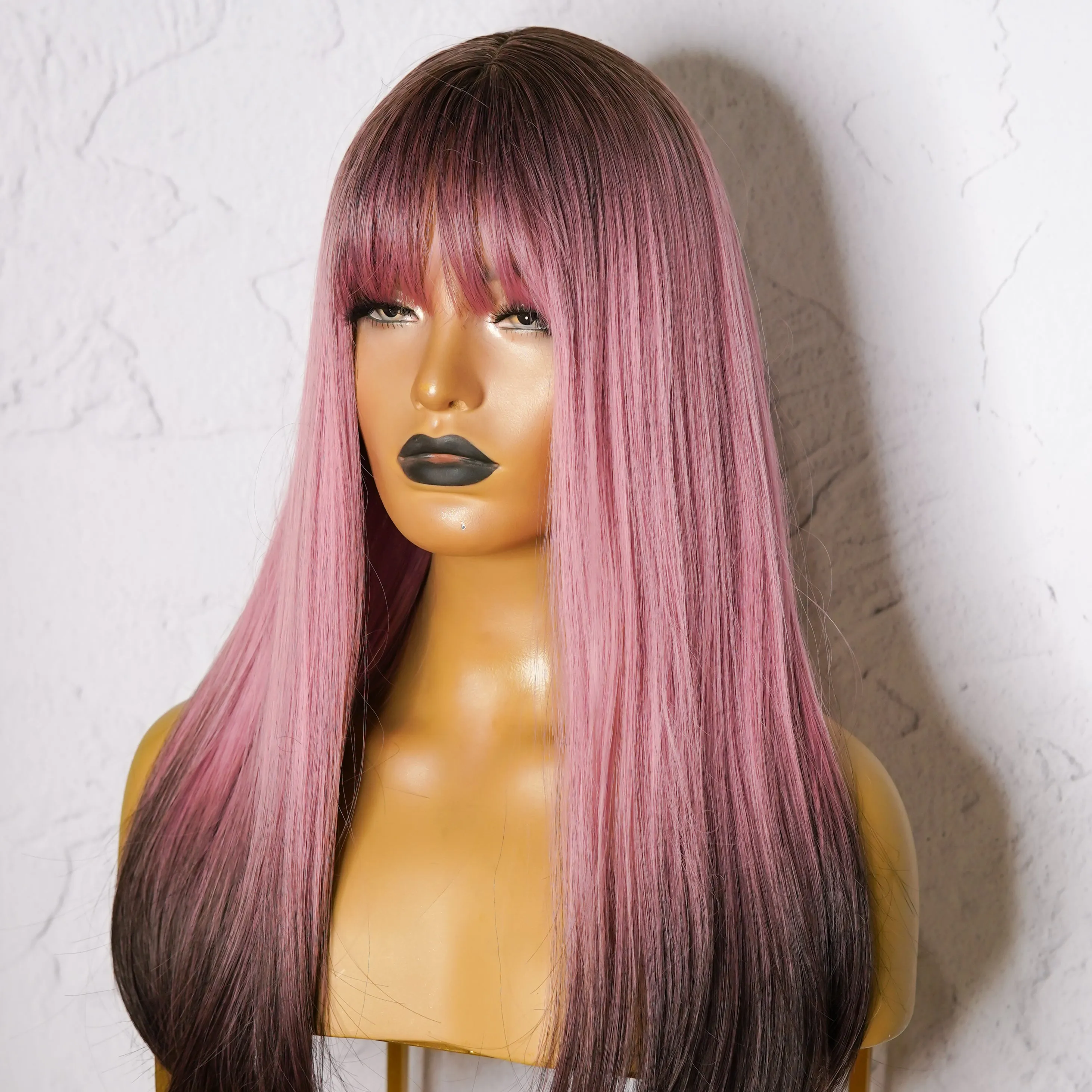 KAIA Ombre Pink Fringe Wig