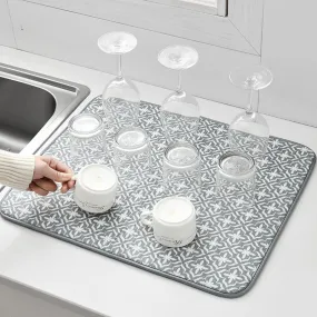 Kitchen Drying Mat Cups Dishes Cutting Board Absorbent Placemat