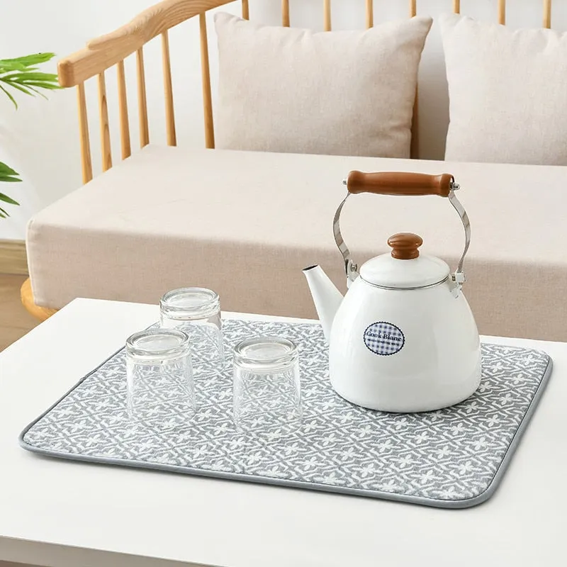 Kitchen Drying Mat Cups Dishes Cutting Board Absorbent Placemat