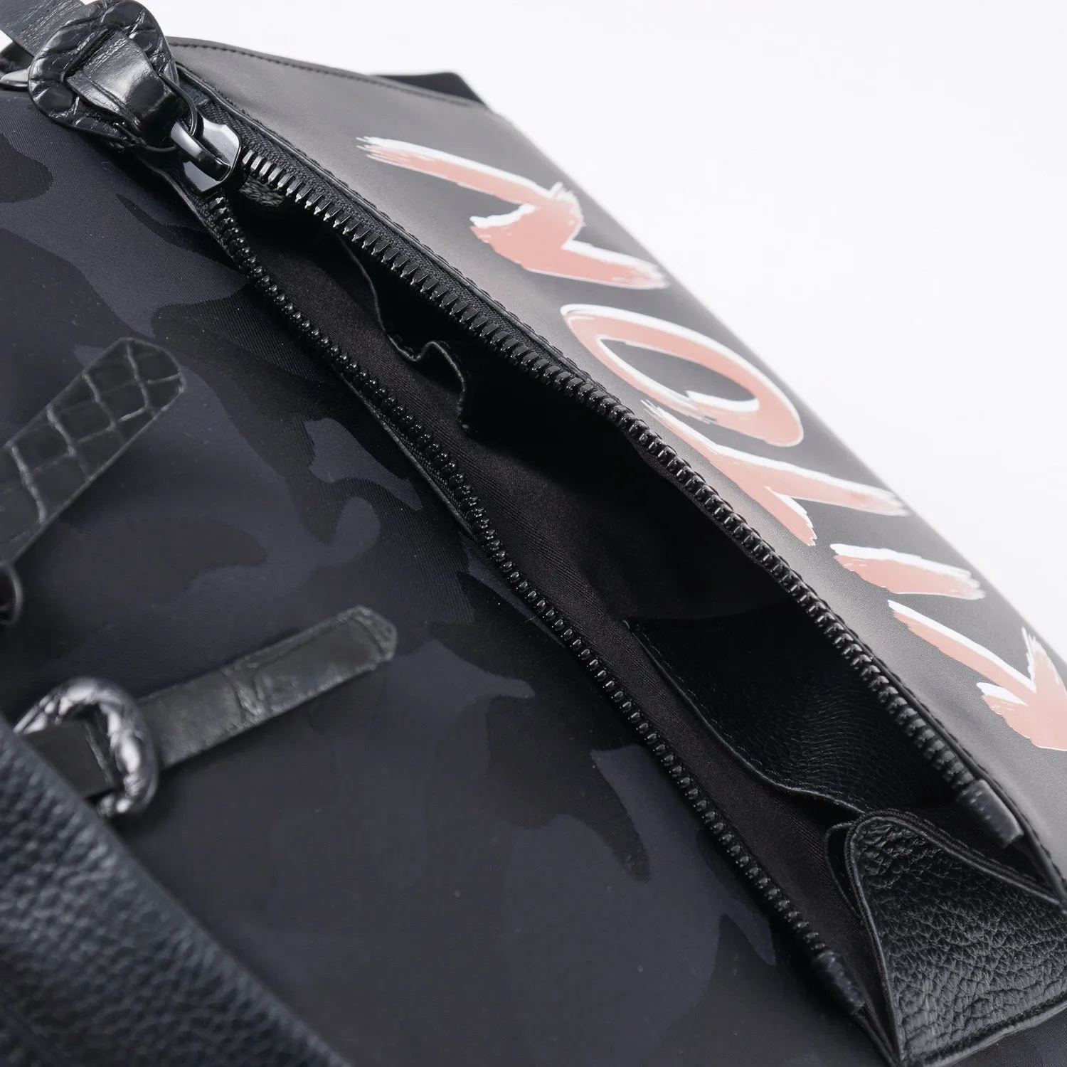 Kiton Nylon Calf Leather and Crocodile Backpack