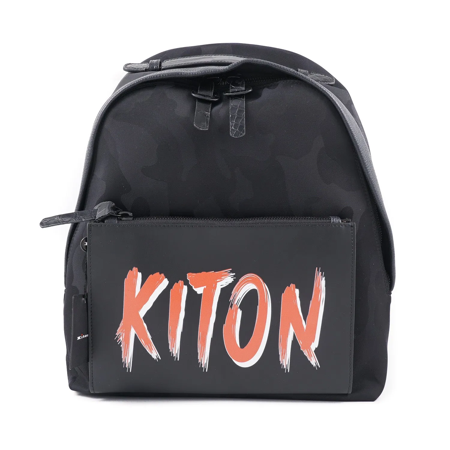 Kiton Nylon Calf Leather and Crocodile Backpack