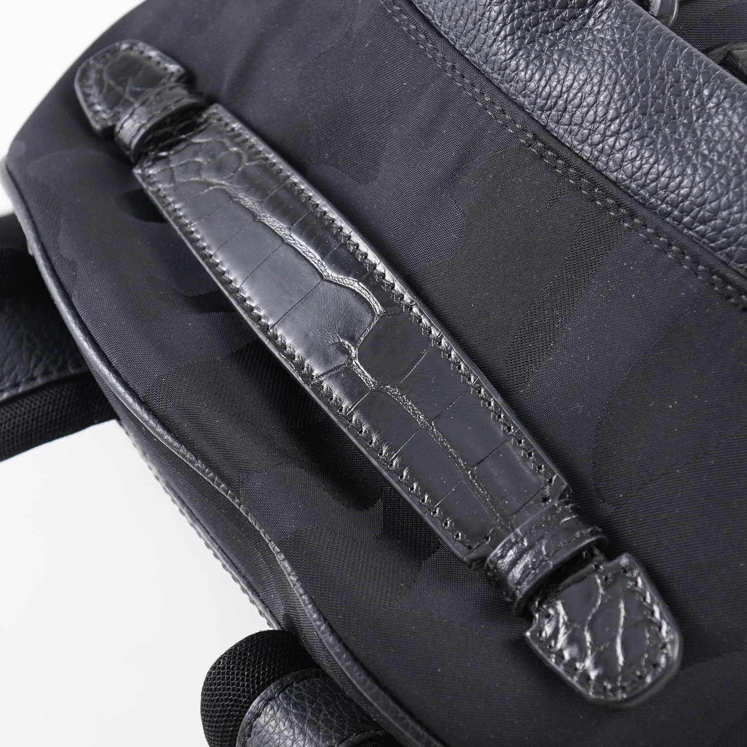 Kiton Nylon Calf Leather and Crocodile Backpack