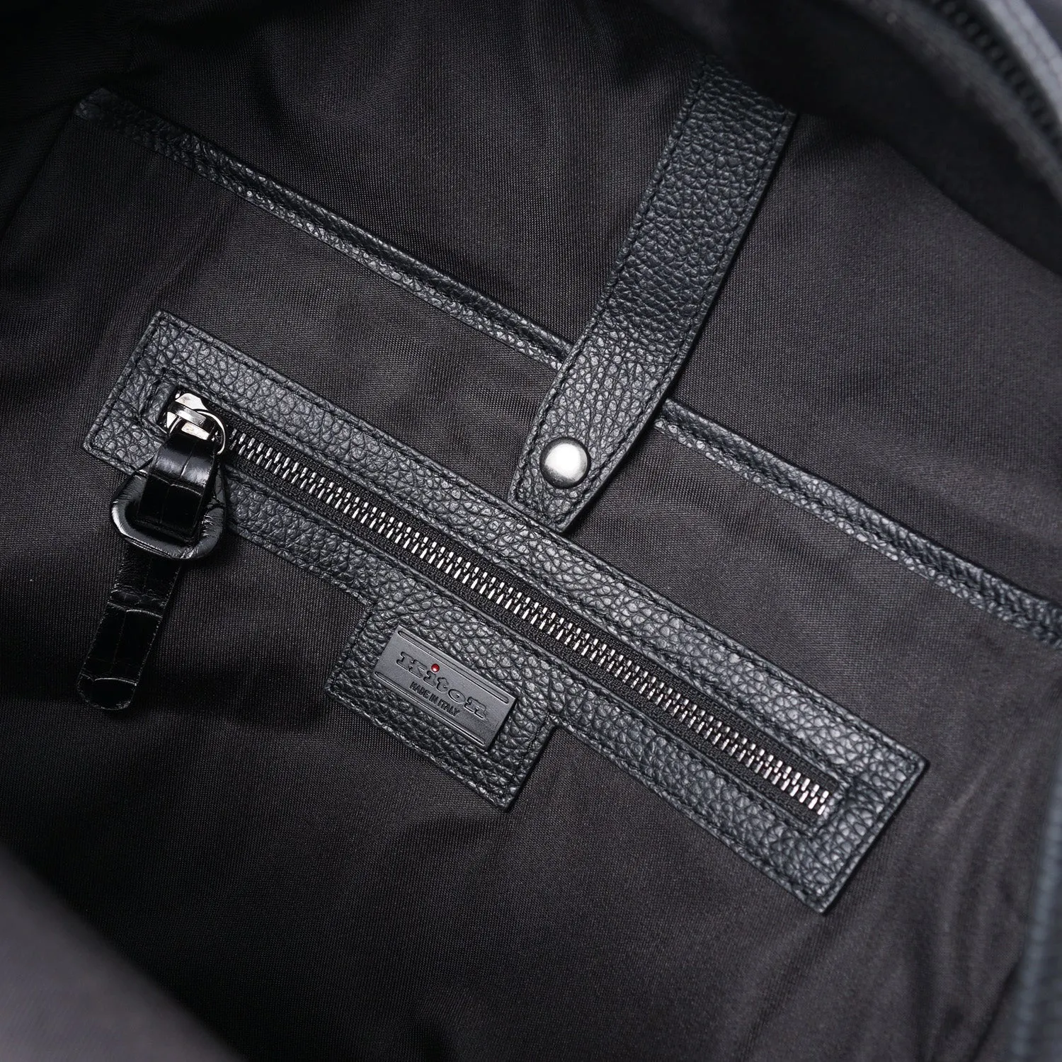 Kiton Nylon Calf Leather and Crocodile Backpack
