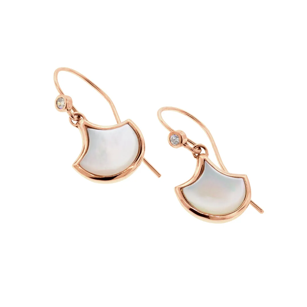 Koi Cascade Dangle Mother of Pearl Sterling Silver Earrings I Jan Leslie