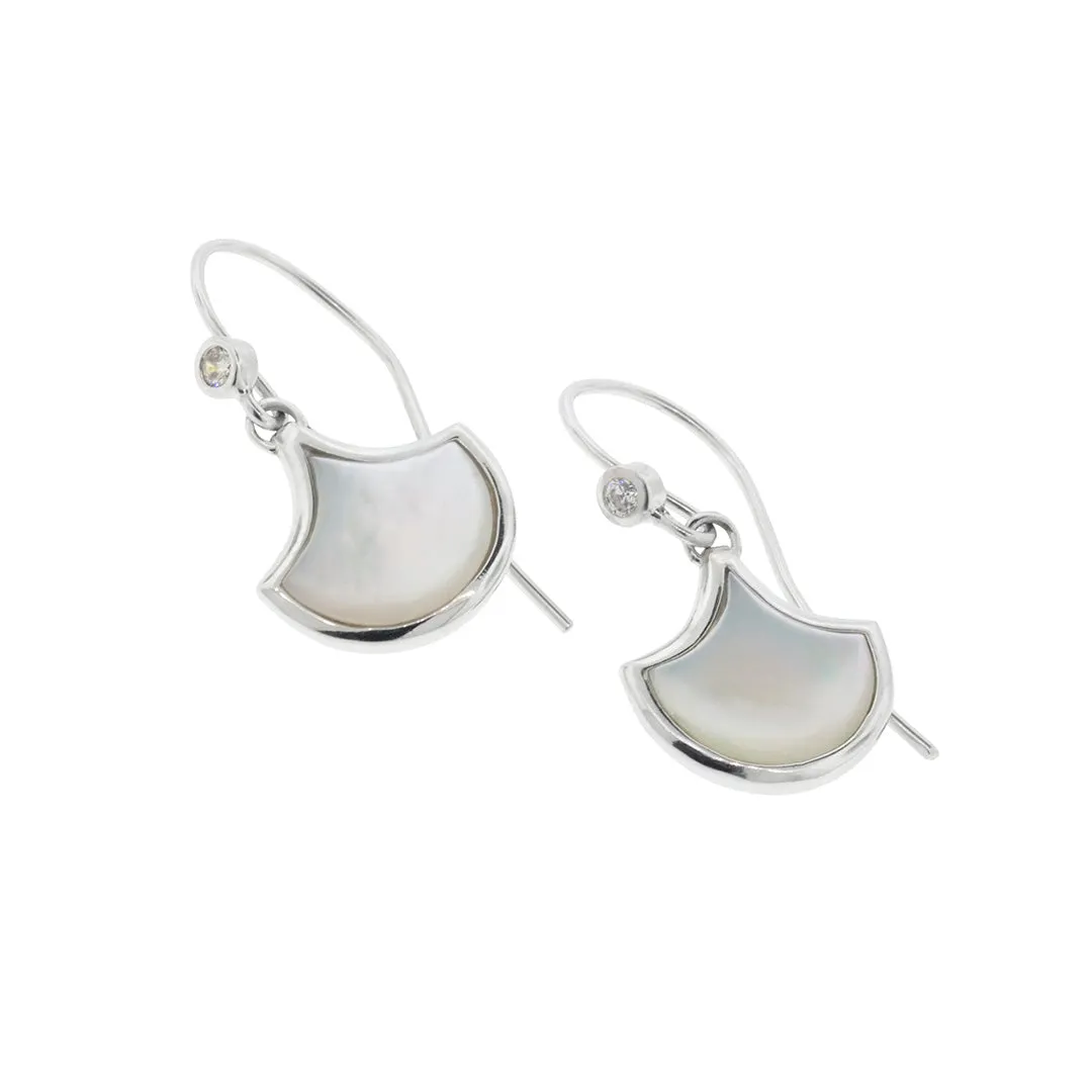 Koi Cascade Dangle Mother of Pearl Sterling Silver Earrings I Jan Leslie