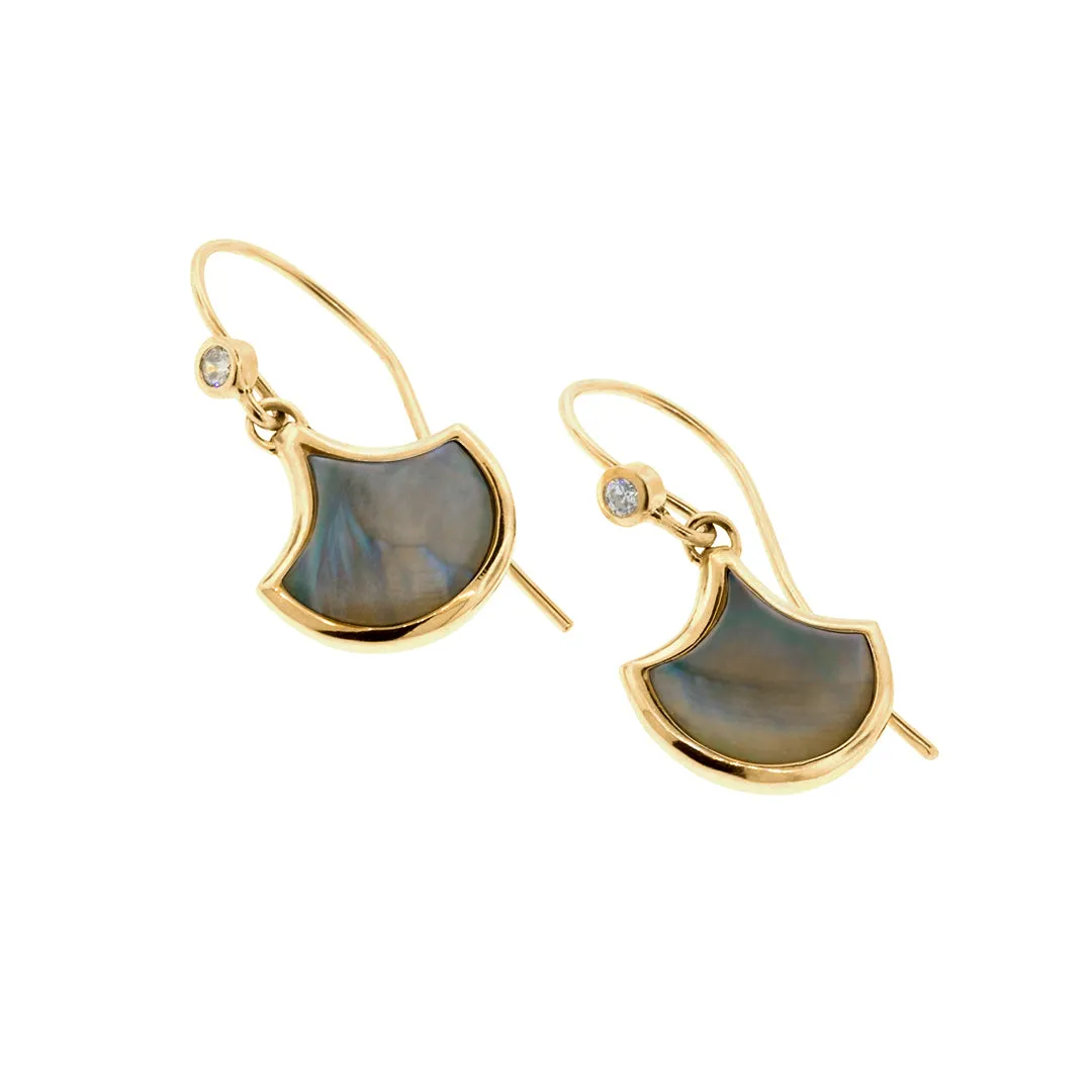Koi Cascade Dangle Mother of Pearl Sterling Silver Earrings I Jan Leslie