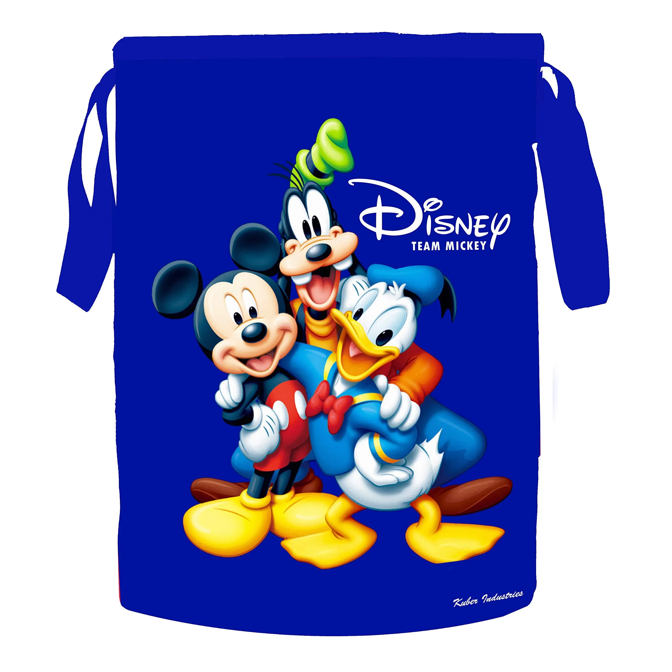 Kuber Industries Disney Print Waterproof Canvas Laundry Bag, Toy Storage, Laundry Basket Organizer 45 L (Blue) - CTKTC045422