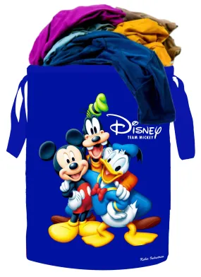 Kuber Industries Disney Print Waterproof Canvas Laundry Bag, Toy Storage, Laundry Basket Organizer 45 L (Blue) - CTKTC045422