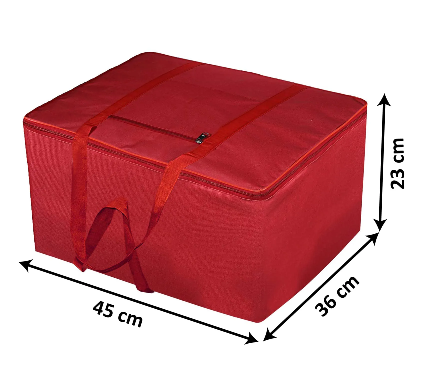 Kuber Industries Moisture Proof Wardrobe Organizer Storage Bag For Clothes With Zipper Closure and Handle (Red)-HS43KUBMART26641, L (polyester, pack of 1)