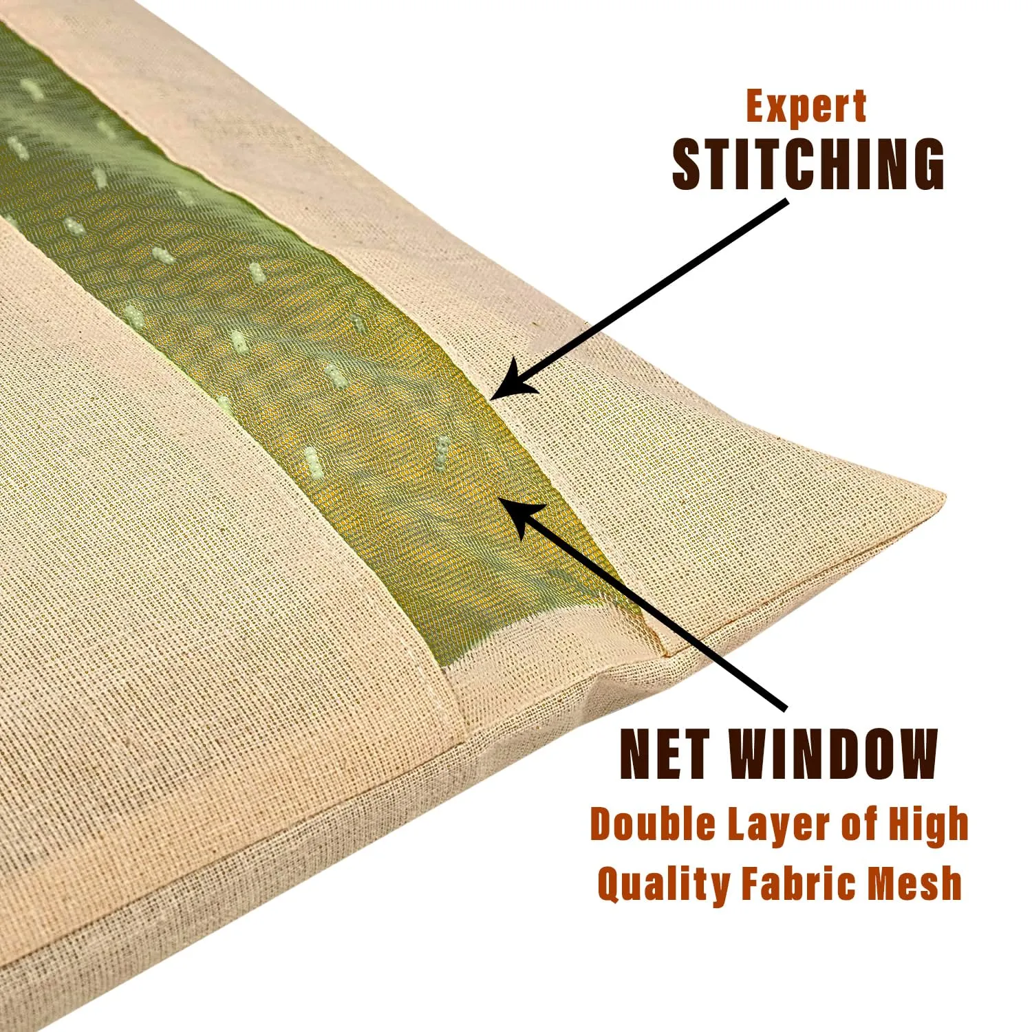 Kuber Industries Saree Bags | Clothes Bags for Storage | Cotton Wardrobe Organizer | Mesh Window Cloth Storage Bags Set | Single Packing Saree Cover with Button | Pack of 10 | Cream
