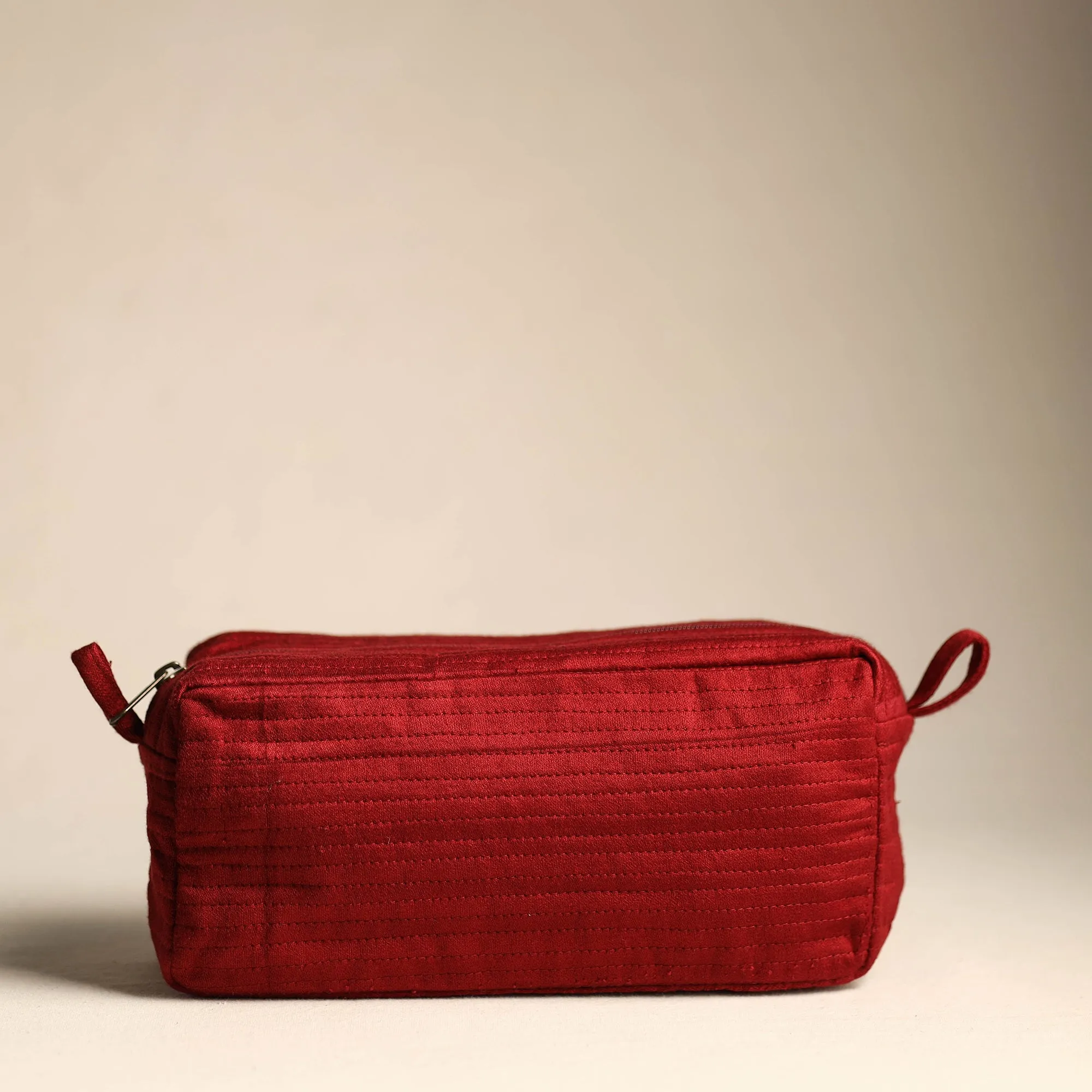 Kutch Pakko Hand Embroidery Mashru Silk Travel Pouch 34