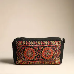 Kutch Sindhi Memon Hand Embroidery Mashru Silk Travel Pouch 35
