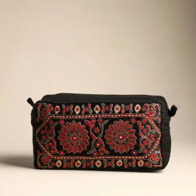 Kutch Sindhi Memon Hand Embroidery Mashru Silk Travel Pouch 37