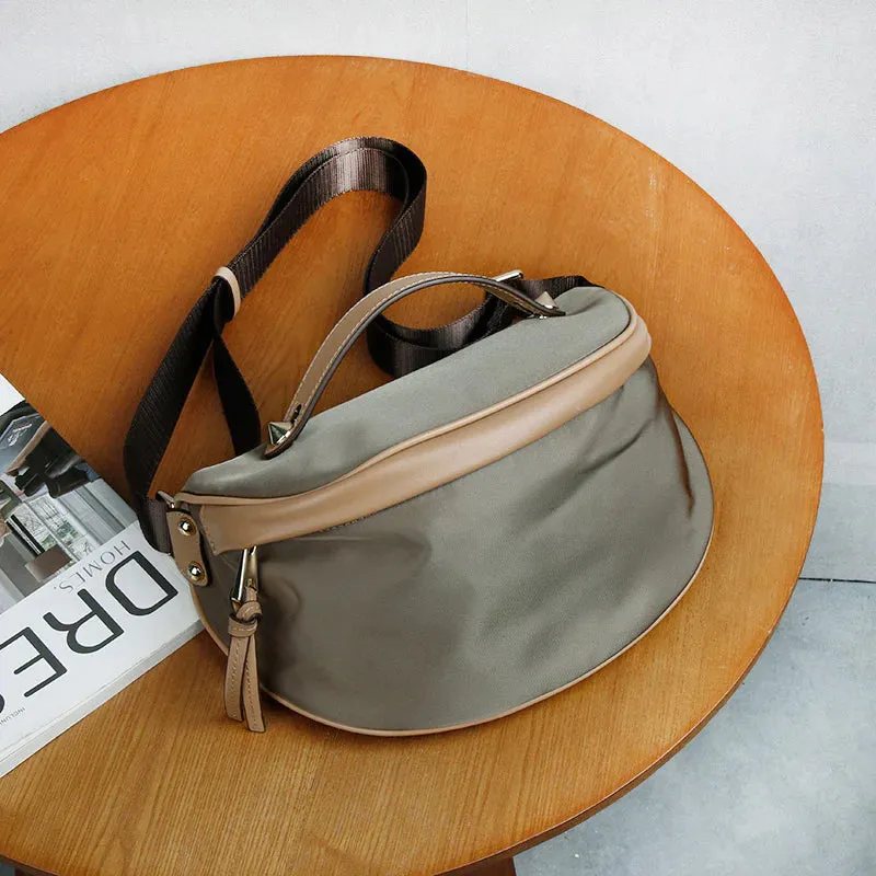 Ladies Black Nylon Crossbody Bag Chest Bag For Women