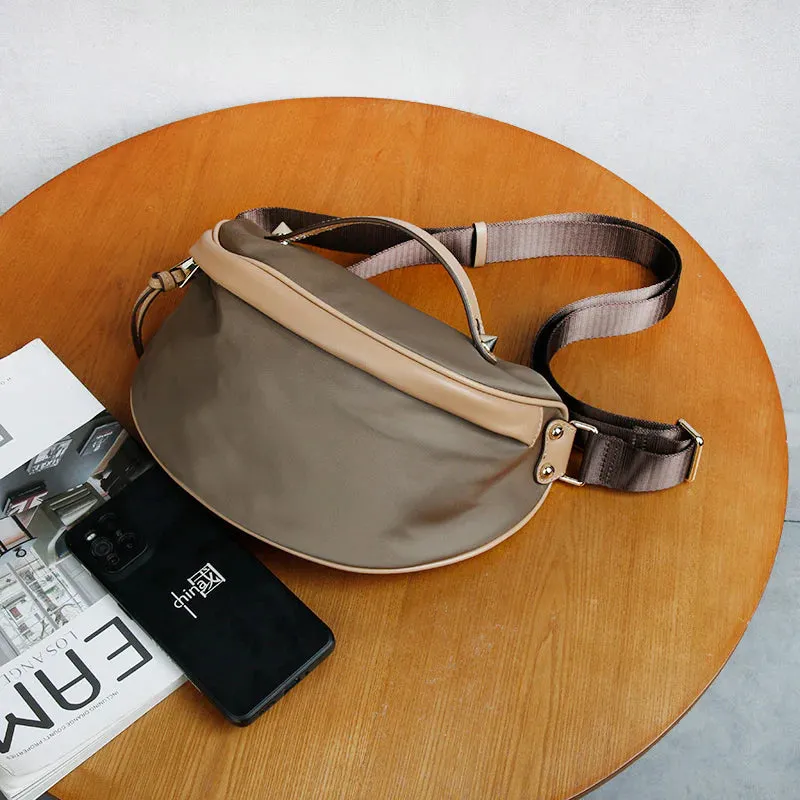 Ladies Black Nylon Crossbody Bag Chest Bag For Women