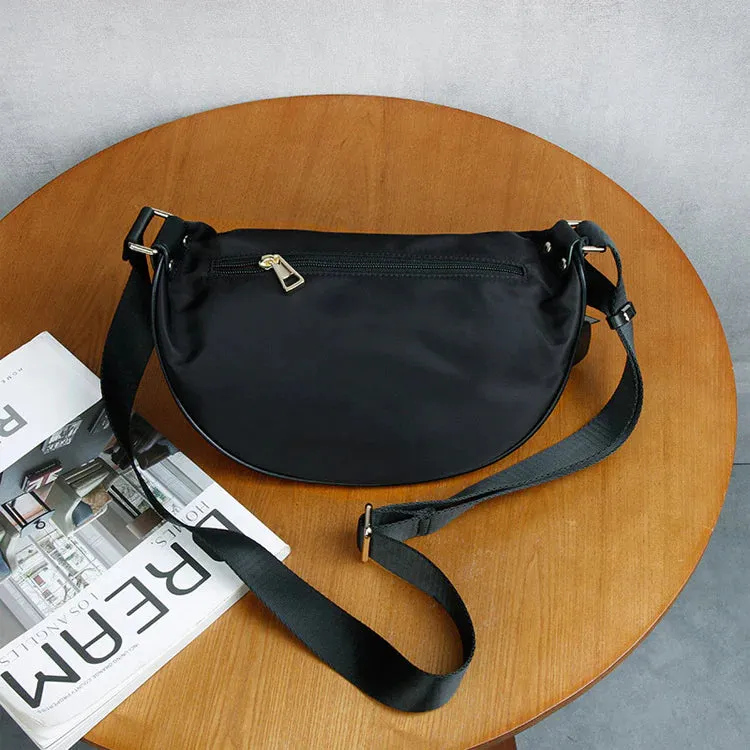 Ladies Black Nylon Crossbody Bag Chest Bag For Women