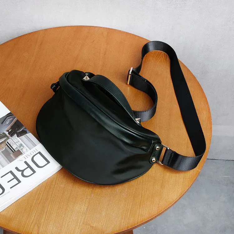 Ladies Black Nylon Crossbody Bag Chest Bag For Women